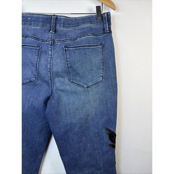 Chico's 6 Floral velvet Y2K Bohemian Jeans 90's stretch small western rodeo - Picture 6 of 10